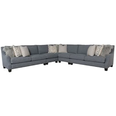 Transitional Six Seat Sectional Sofa