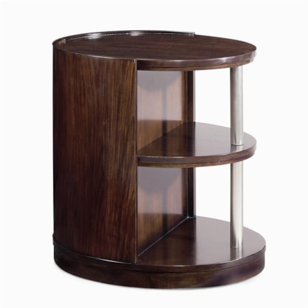 Oval End Table w/ 2 Shelves