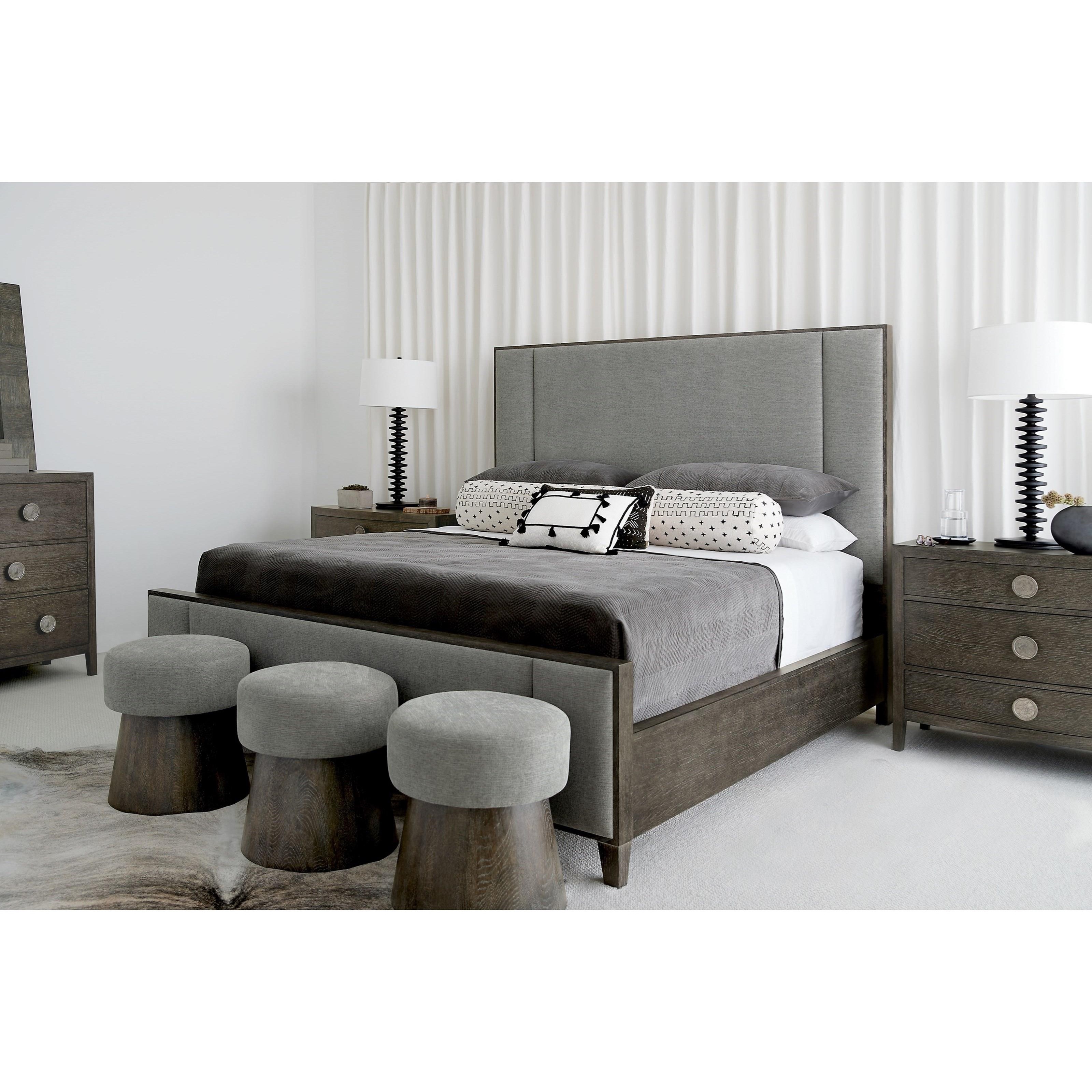 Bernhardt Linea Transitional Queen Upholstered Bed with Panel