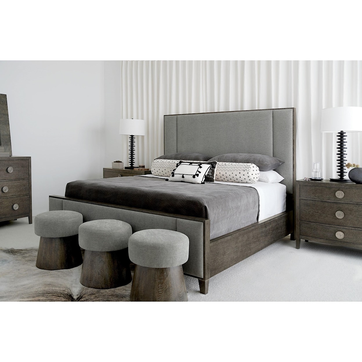 Bernhardt Linea California King Upholstered Panel Bed