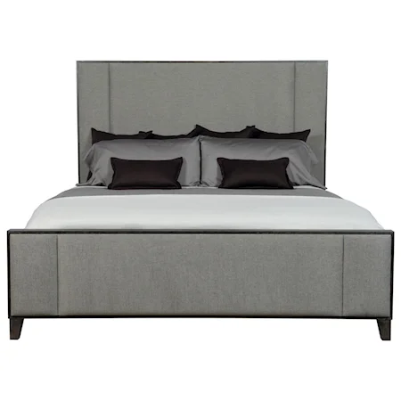 Contemporary King Upholstered Bed with Panel Design