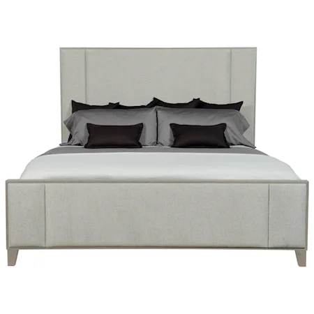 Contemporary King Upholstered Bed with Panel Design