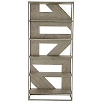 Alvar Rustic-Modern 5-Shelf Bookcase