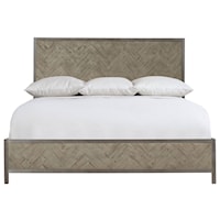 Milo Rustic-Modern King Panel Bed with Solid Wood Overlays