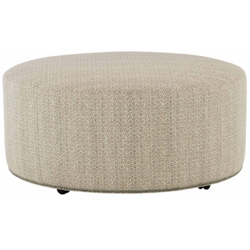 Fabric Cocktail Ottoman with Nailhead Trim