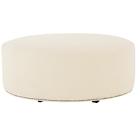 Round 48" Cocktail Ottoman with Nailhead Trim