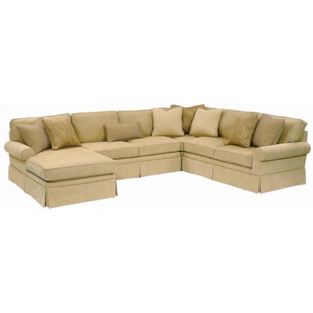 Sectional with Subtle Rolled Arms