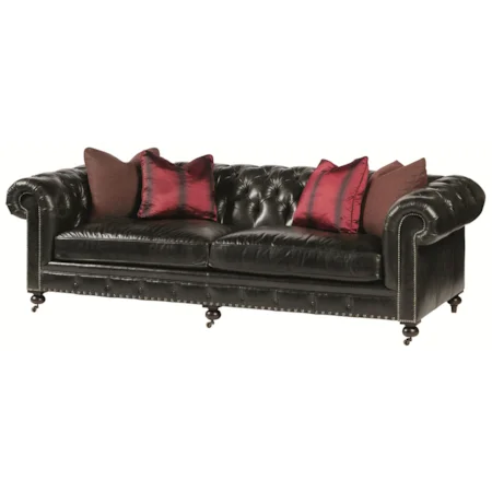 Traditional Styled Tuxedo Sofa with Den Room Design