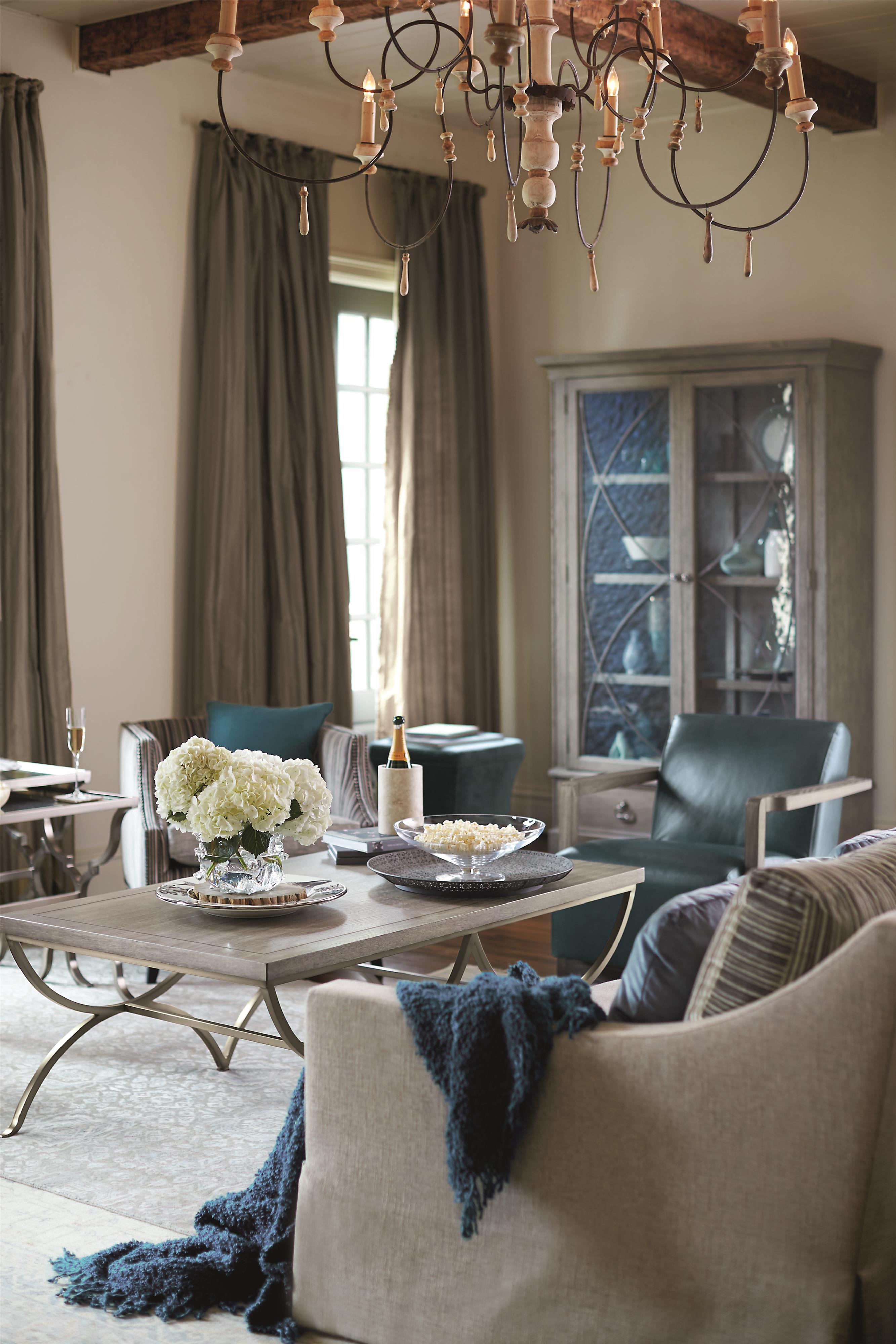 Bernhardt Marquesa Rectangular Cocktail Table with Metal Base