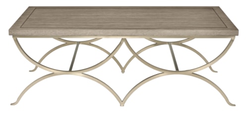 Rectangular Cocktail Table with Metal Base