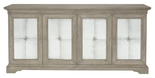 4-Door Buffet with Antique Mirror Panels