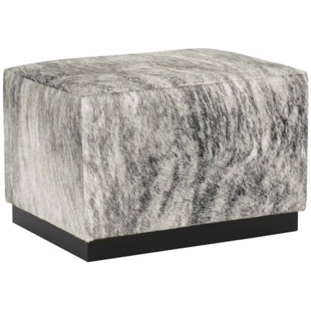 Rectangular Cocktail Ottoman with Wood Pedestal Base