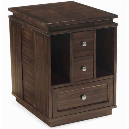 Contemporary End Table With 3 Drawers