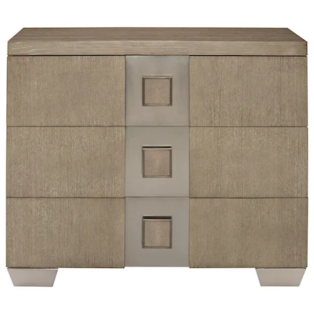 3 Drawer Bachelor's Chest with Metal and Shagreen Detail