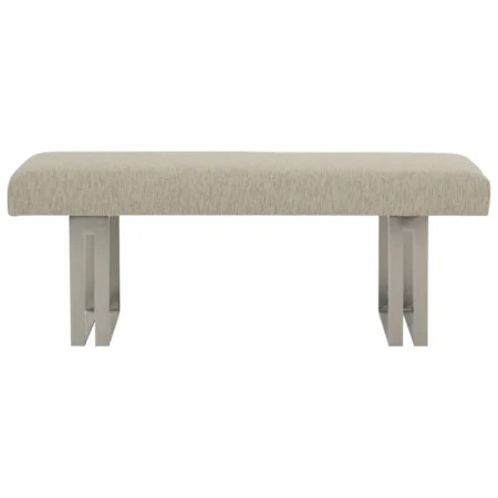 Upholstered Bench with Stainless Steel Pedestals