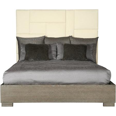 Upholstered King Panel Bed