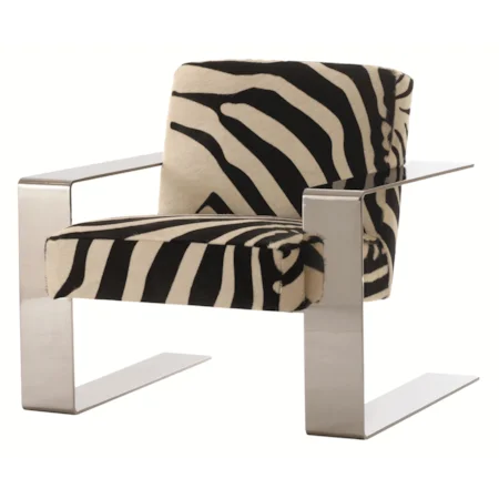 Modern Chair with Chrome Metal Legs and Arms for Contemporary Style