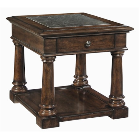 End Table With Stone Top