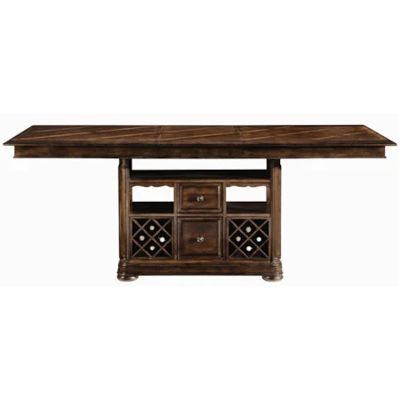 Gathering Height Table With Storage Pedestal Base