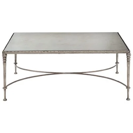 Square Cocktail Table with Antiqued Mirror Top
