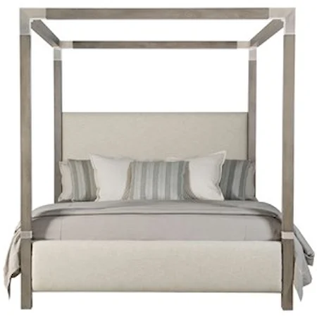 King Upholstered Canopy Bed
