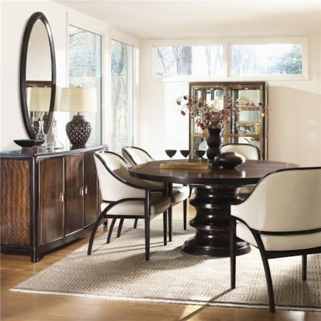 Round Table with 4 Arm Chair Set