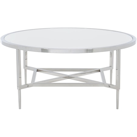 Contemporary Metal Round Cocktail Table