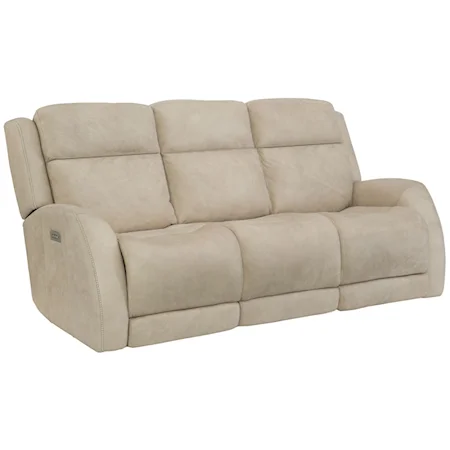 Casual Power Reclining Sofa with Power Headrest / Lumbar and USB Charging Ports