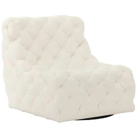 Armless Tufted Swivel Chair