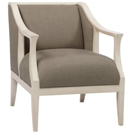 Transitional Upholstered Chair with Wood Frame