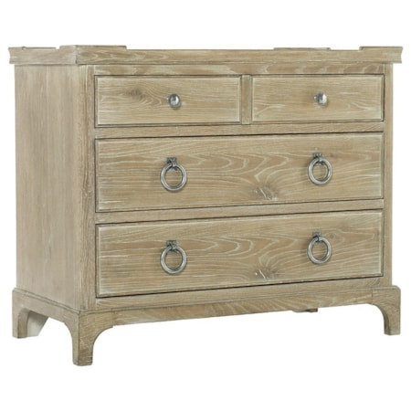 Rustic 3-Drawer Bachelor's Chest with Gallery Top