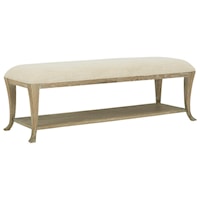 Rustic Upholstered Bench with 1 Shelf