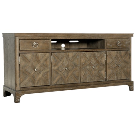 Rustic Entertainment Console with Venting and Cord Access Holes