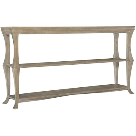 Console Table with Gallery Top and 2 Shelves