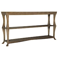 Console Table with Gallery Top and 2 Shelves