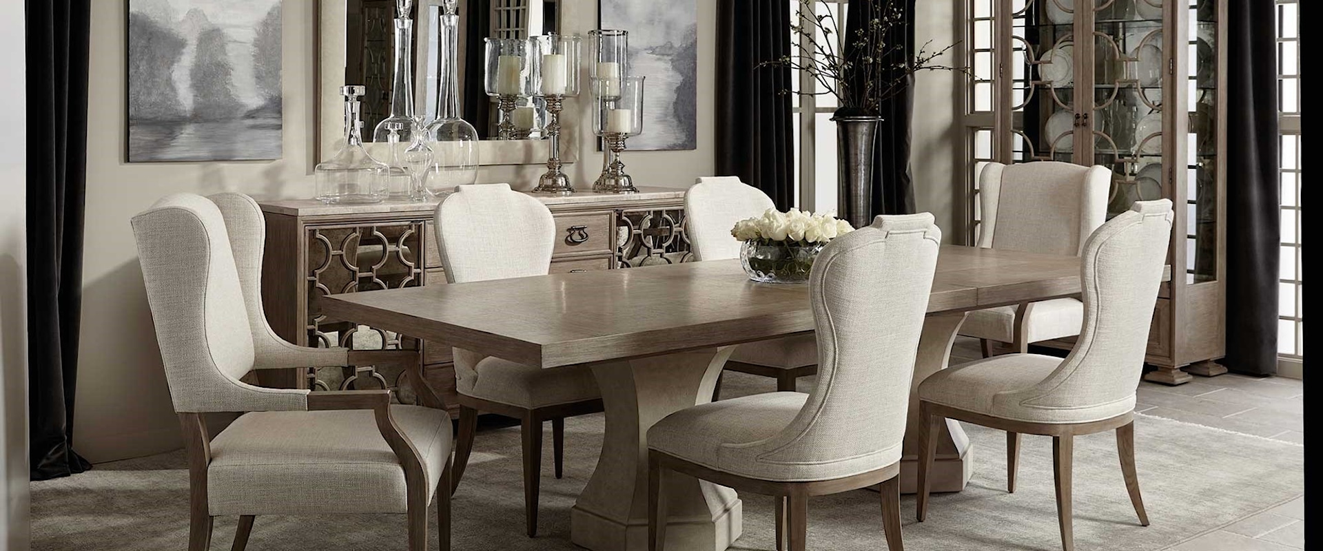 Transitional 7-Piece Table and Chair Set