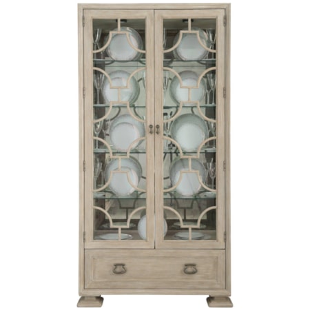 Transitional Curio China with Touch Lighting and 5 Shelves