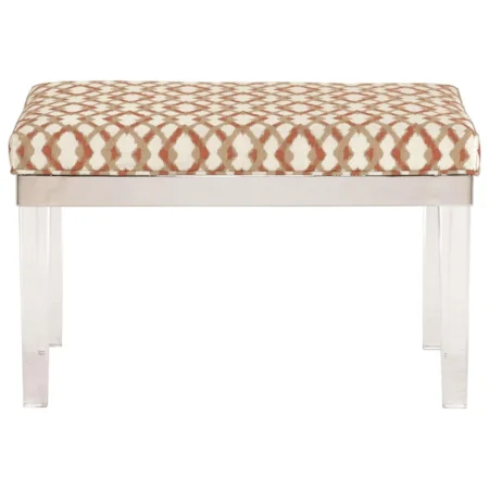 Contemporary Customizable Bench with Acrylic Legs