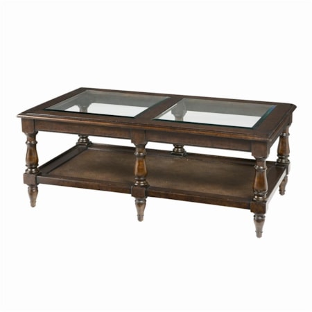 Glass Top Rectangular Cocktail Table