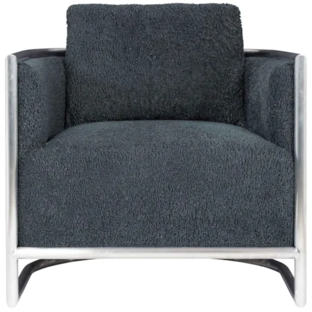 Contemporary Barrel Chair with Stainless Steel Legs