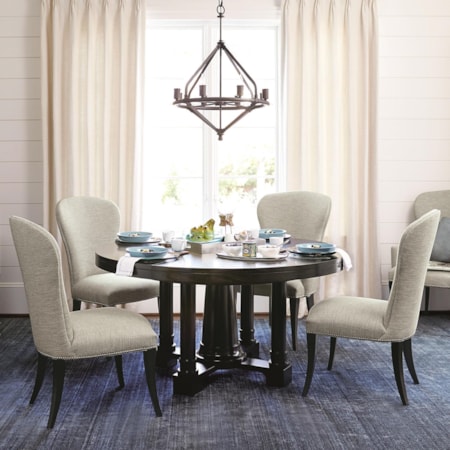 5 Piece Dining Set with Round Pedestal Table