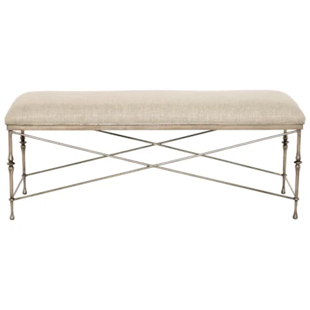 Customizable Metal Bench with Upholstered Seat