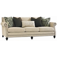 Brae Sofa with Rolled Arms and Bun Turned Feet