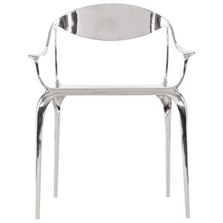 Contemporary Metal Vaughn Dining Arm Chair