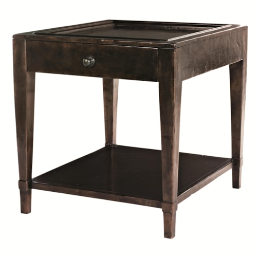Rectangular End Table with Shelf