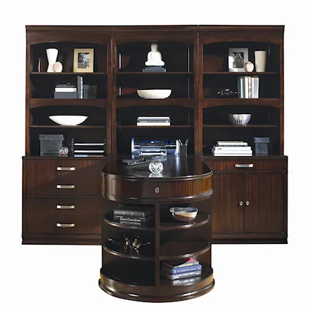 Bookcase and Peninsula Partner's Desk Unit