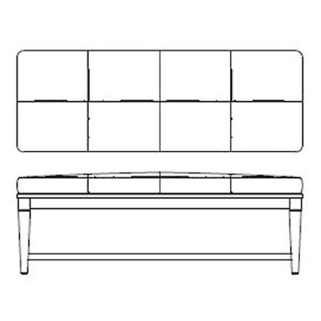 Cream Leather Upholstered Bench