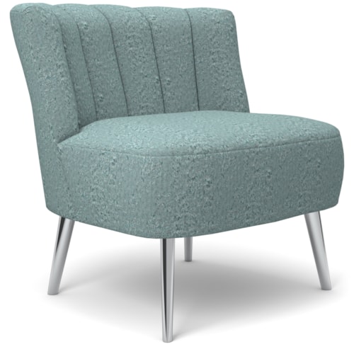 Contemporary Accent Barrel Chair with Metal Legs