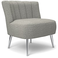 Contemporary Accent Barrel Chair with Metal Legs