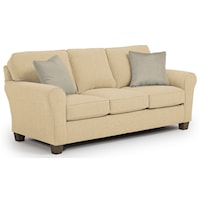 Customizable Transitional Sofa with Rolled arms and Tapered Block Legs